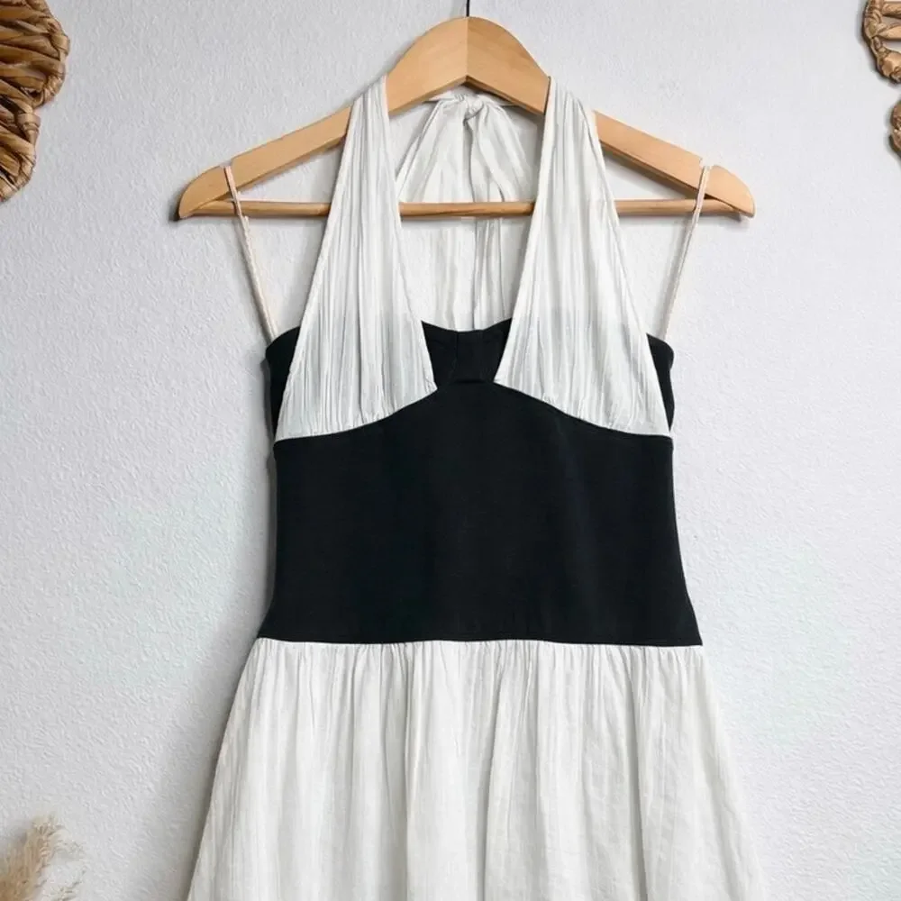 Free People mini dress Free-est cotton halter boho gauzy skirt XS